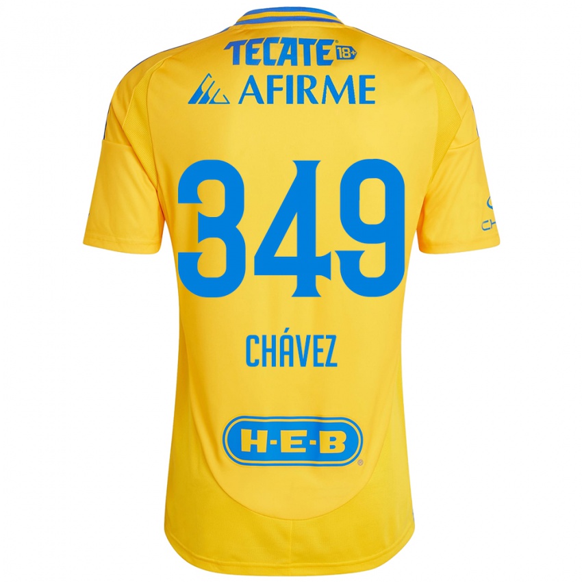 Enfant Maillot Jorge Chávez #349 Or Jaune Tenues Domicile 2024/25 T-Shirt Belgique