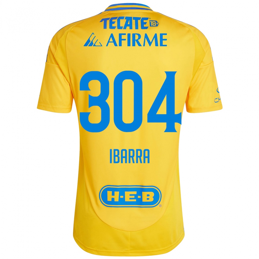 Enfant Maillot Luis Ibarra #304 Or Jaune Tenues Domicile 2024/25 T-Shirt Belgique