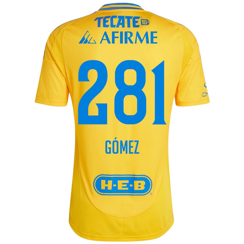 Enfant Maillot Luis Gómez #281 Or Jaune Tenues Domicile 2024/25 T-Shirt Belgique