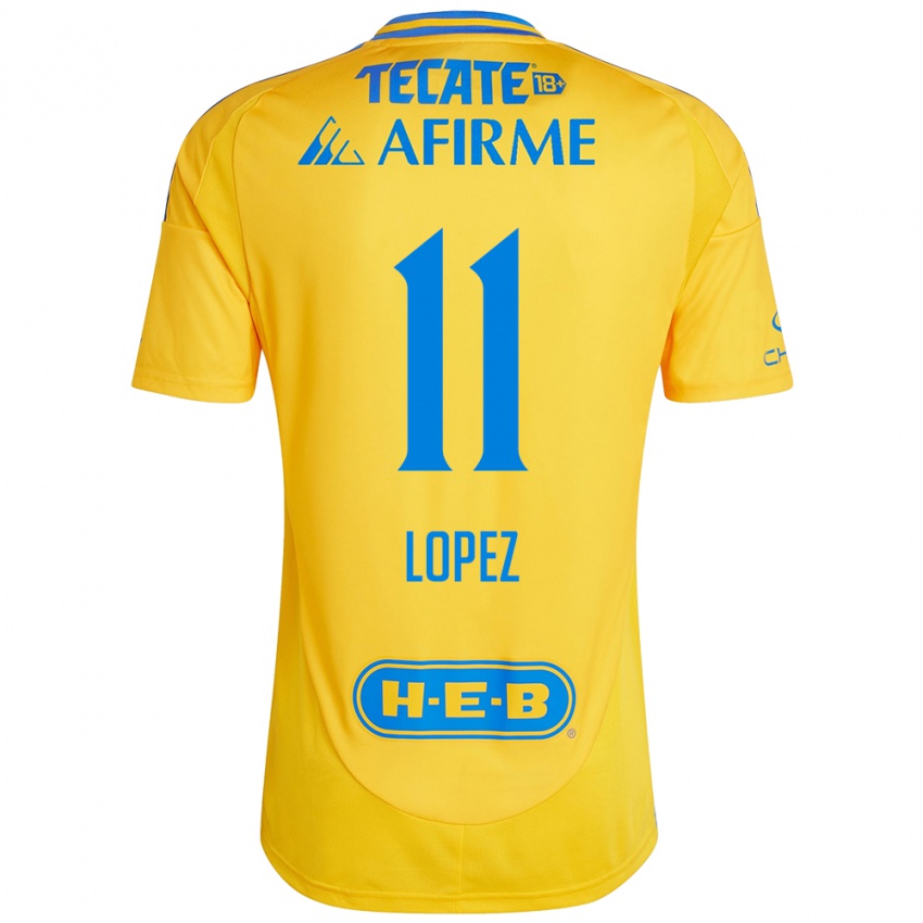 Enfant Maillot Nicolas Lopez #11 Or Jaune Tenues Domicile 2024/25 T-Shirt Belgique