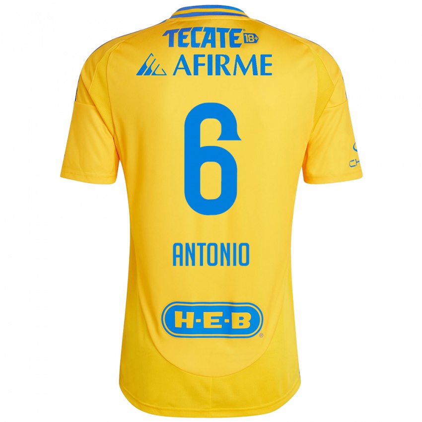 Enfant Maillot Nancy Antonio #6 Or Jaune Tenues Domicile 2024/25 T-Shirt Belgique