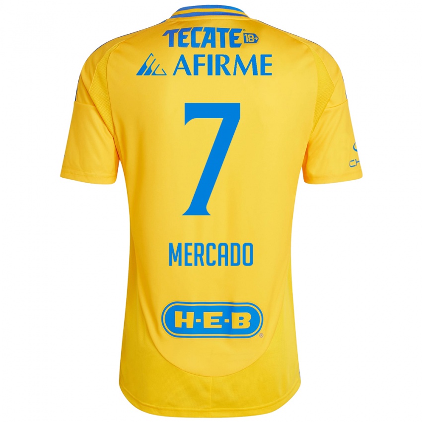 Enfant Maillot Liliana Mercado #7 Or Jaune Tenues Domicile 2024/25 T-Shirt Belgique