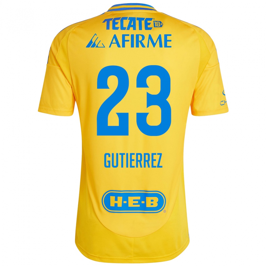 Enfant Maillot Jana Gutierrez #23 Or Jaune Tenues Domicile 2024/25 T-Shirt Belgique