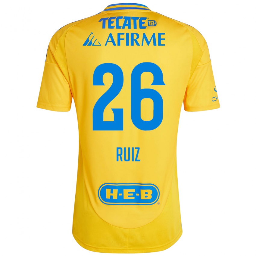 Enfant Maillot Michel Ruiz #26 Or Jaune Tenues Domicile 2024/25 T-Shirt Belgique