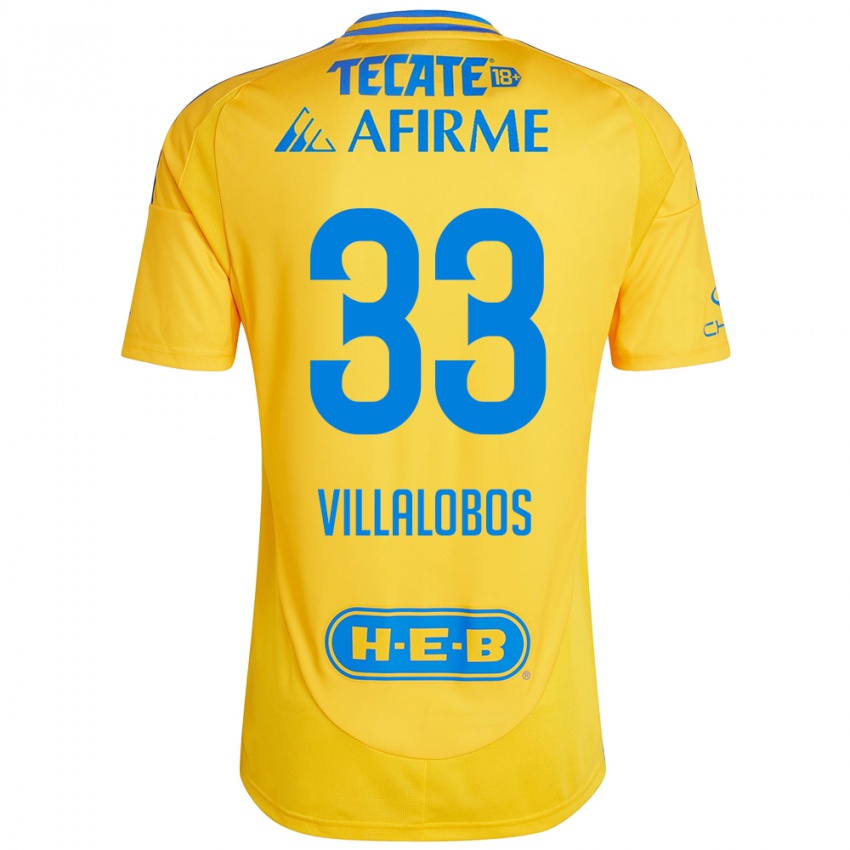 Enfant Maillot Vania Villalobos #33 Or Jaune Tenues Domicile 2024/25 T-Shirt Belgique