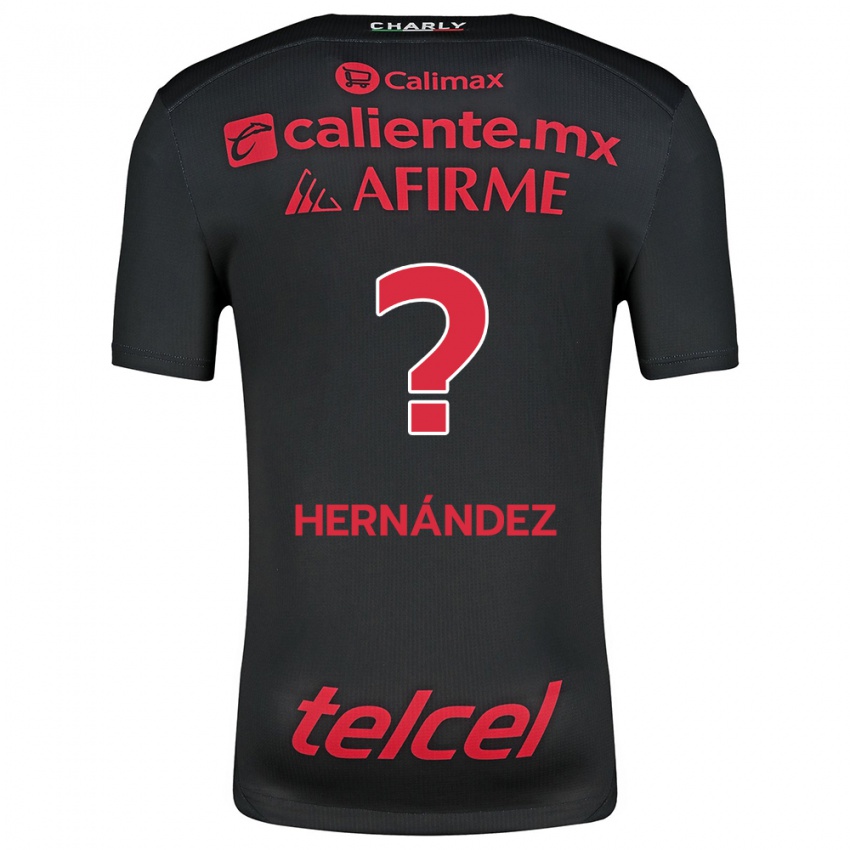 Enfant Maillot Betsiel Hernández #0 Noir Rouge Tenues Domicile 2024/25 T-Shirt Belgique