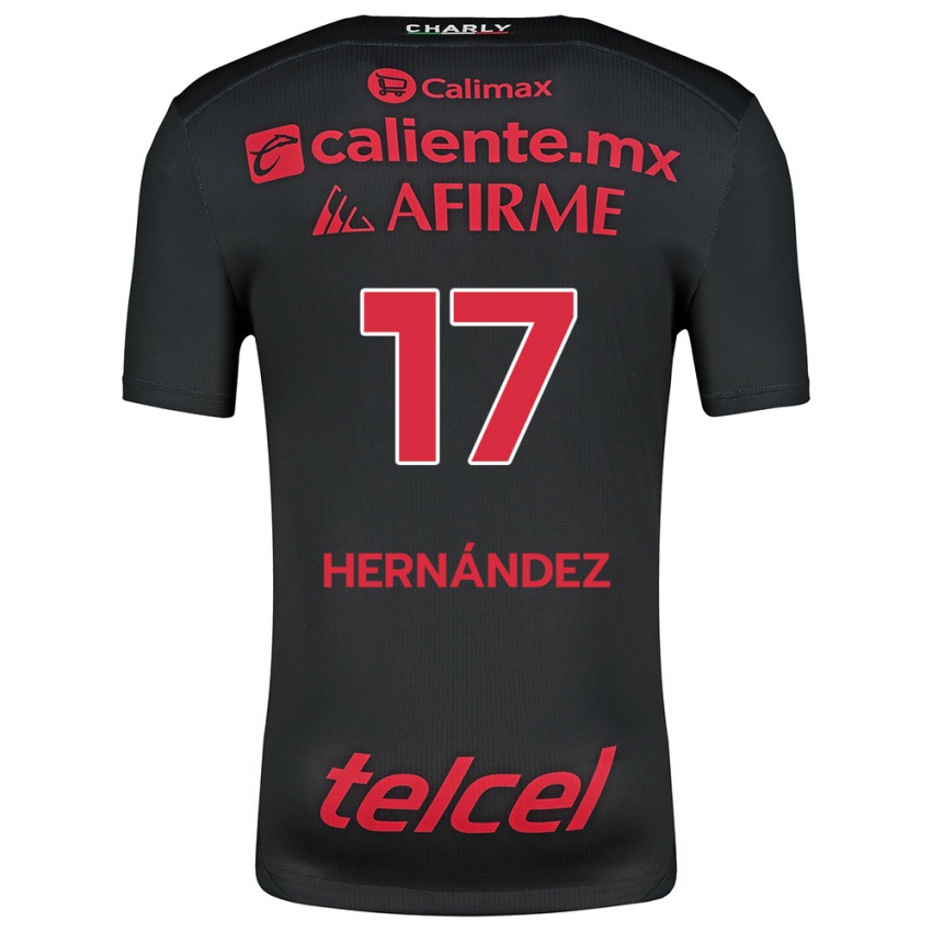 Enfant Maillot Rubén Hernández #17 Noir Rouge Tenues Domicile 2024/25 T-Shirt Belgique