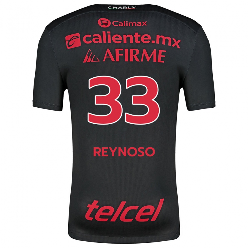 Enfant Maillot Emanuel Reynoso #33 Noir Rouge Tenues Domicile 2024/25 T-Shirt Belgique