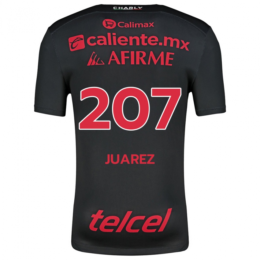 Enfant Maillot José Juárez #207 Noir Rouge Tenues Domicile 2024/25 T-Shirt Belgique