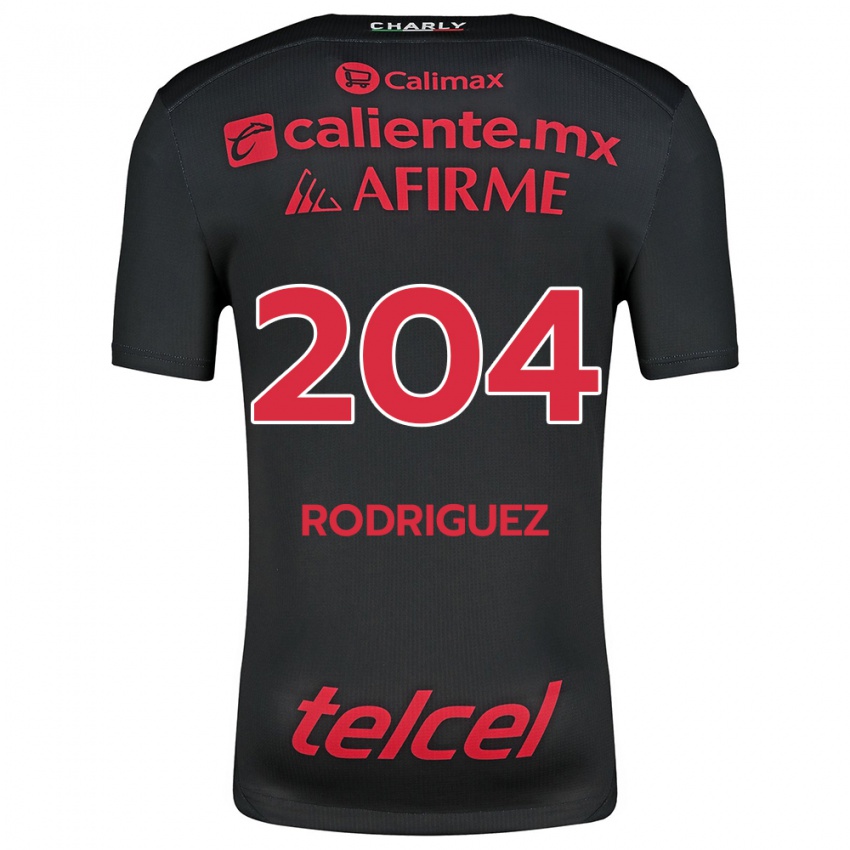 Enfant Maillot Jesús Rodríguez #204 Noir Rouge Tenues Domicile 2024/25 T-Shirt Belgique