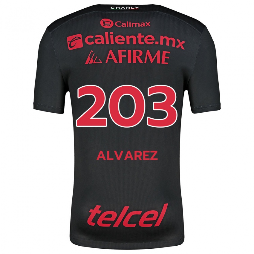 Kinderen Jaime Álvarez #203 Zwart Rood Thuisshirt Thuistenue 2024/25 T-Shirt België