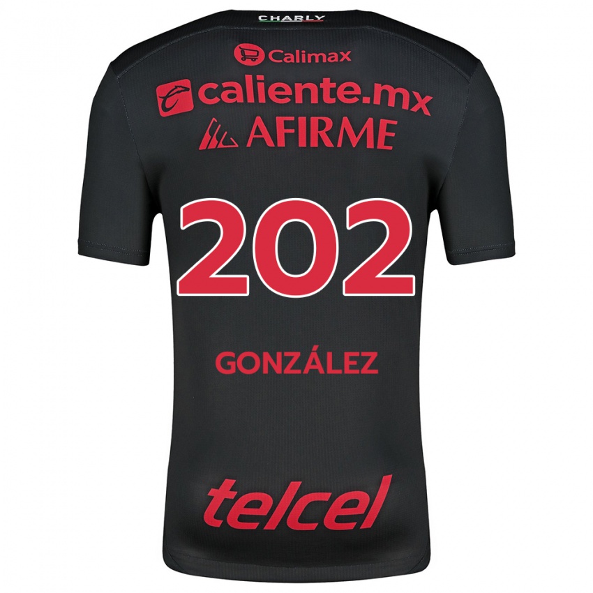 Enfant Maillot Joban González #202 Noir Rouge Tenues Domicile 2024/25 T-Shirt Belgique