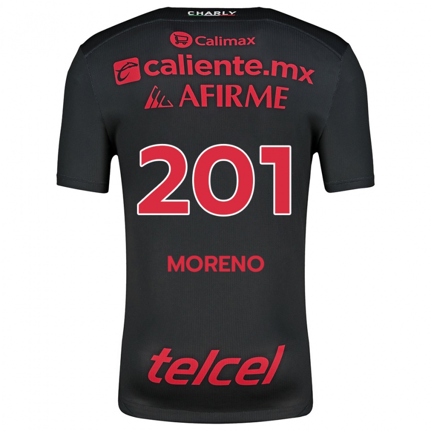 Kinderen Jesús Moreno #201 Zwart Rood Thuisshirt Thuistenue 2024/25 T-Shirt België