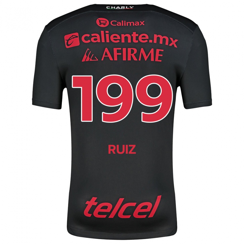 Kinderen Emilio Ruiz #199 Zwart Rood Thuisshirt Thuistenue 2024/25 T-Shirt België