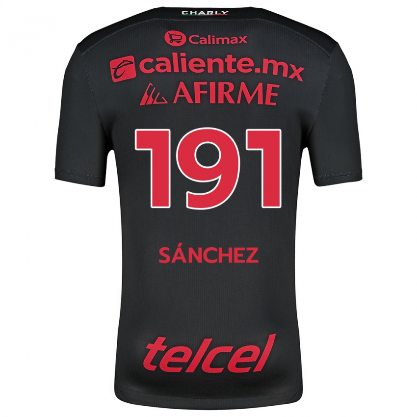 Enfant Maillot Diego Sánchez #191 Noir Rouge Tenues Domicile 2024/25 T-Shirt Belgique