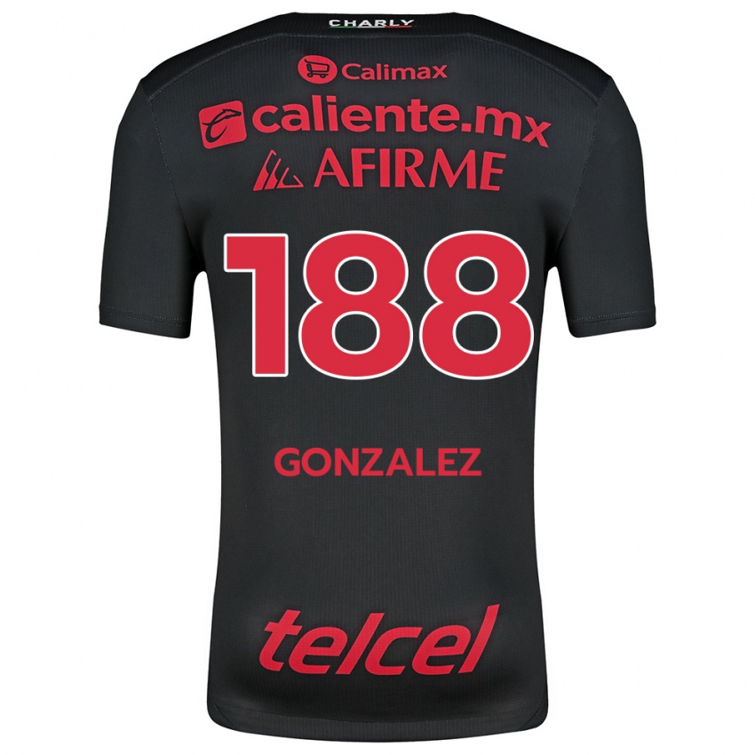 Enfant Maillot Jorge González #188 Noir Rouge Tenues Domicile 2024/25 T-Shirt Belgique