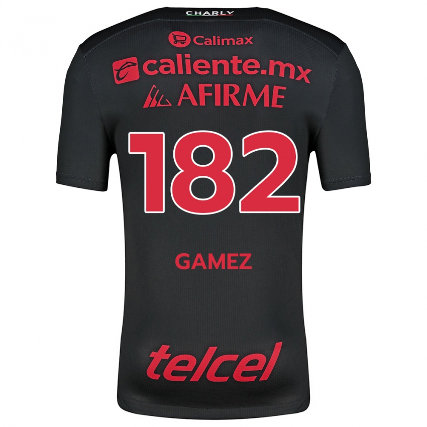 Enfant Maillot Mark Gamez #182 Noir Rouge Tenues Domicile 2024/25 T-Shirt Belgique