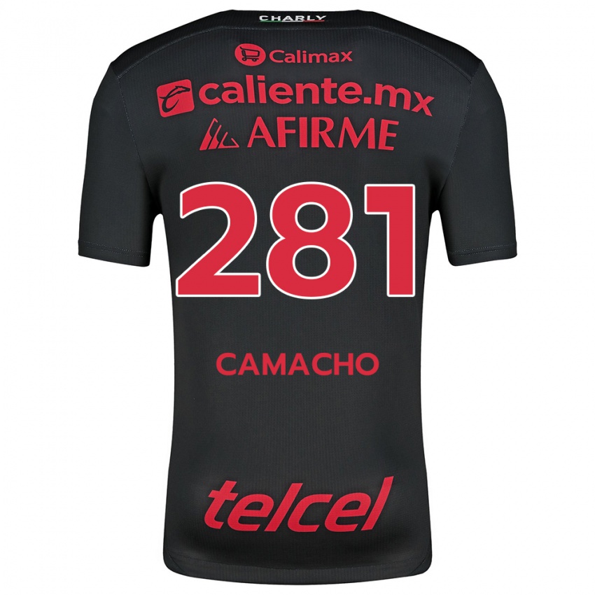 Enfant Maillot Javier Camacho #281 Noir Rouge Tenues Domicile 2024/25 T-Shirt Belgique