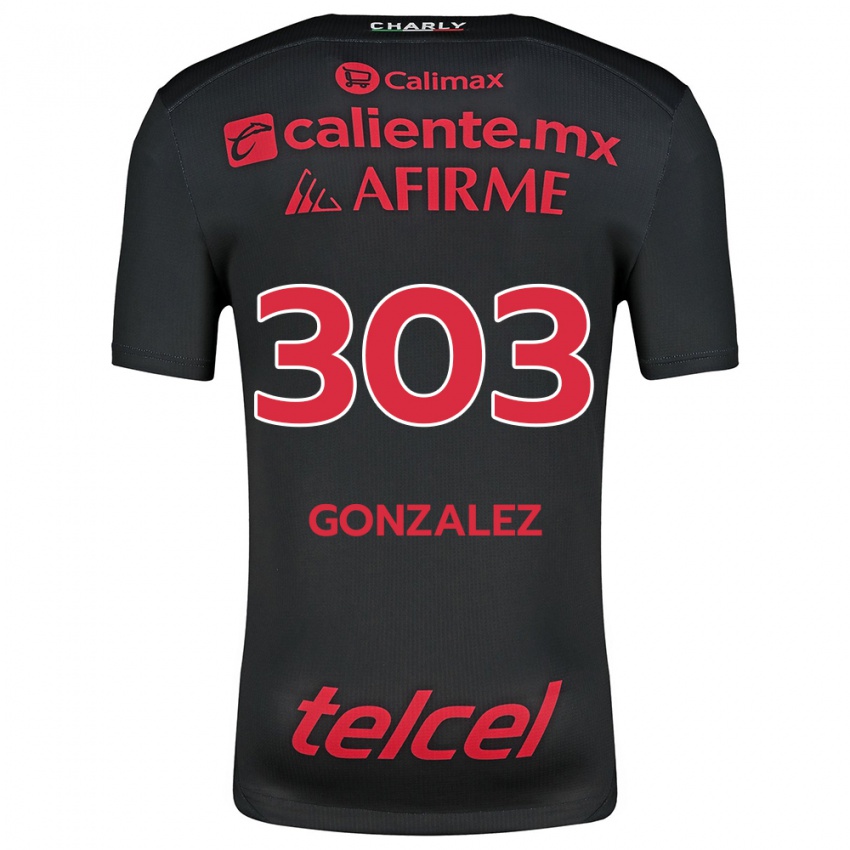 Enfant Maillot Osmar González #303 Noir Rouge Tenues Domicile 2024/25 T-Shirt Belgique