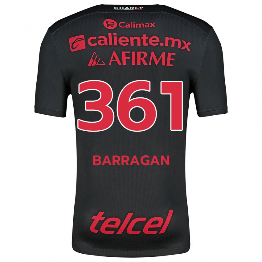 Enfant Maillot Jesús Barragán #361 Noir Rouge Tenues Domicile 2024/25 T-Shirt Belgique