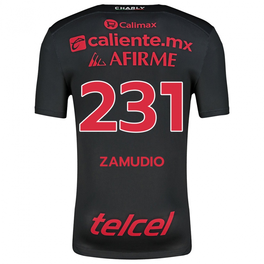 Enfant Maillot Irwin Zamudio #231 Noir Rouge Tenues Domicile 2024/25 T-Shirt Belgique