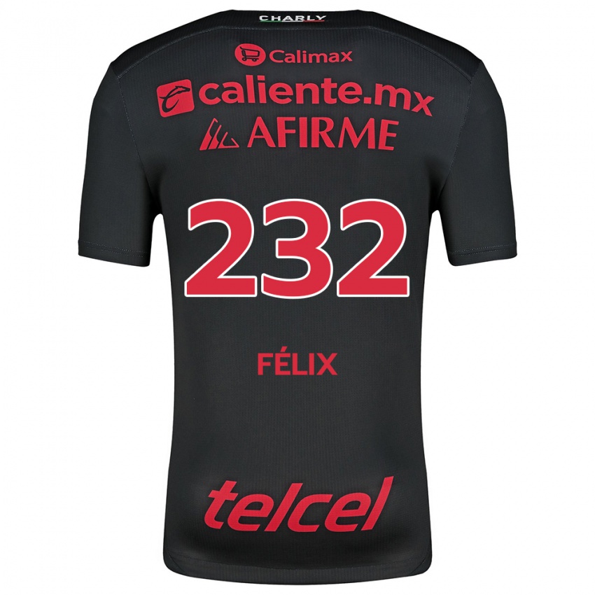 Enfant Maillot Erick Félix #232 Noir Rouge Tenues Domicile 2024/25 T-Shirt Belgique