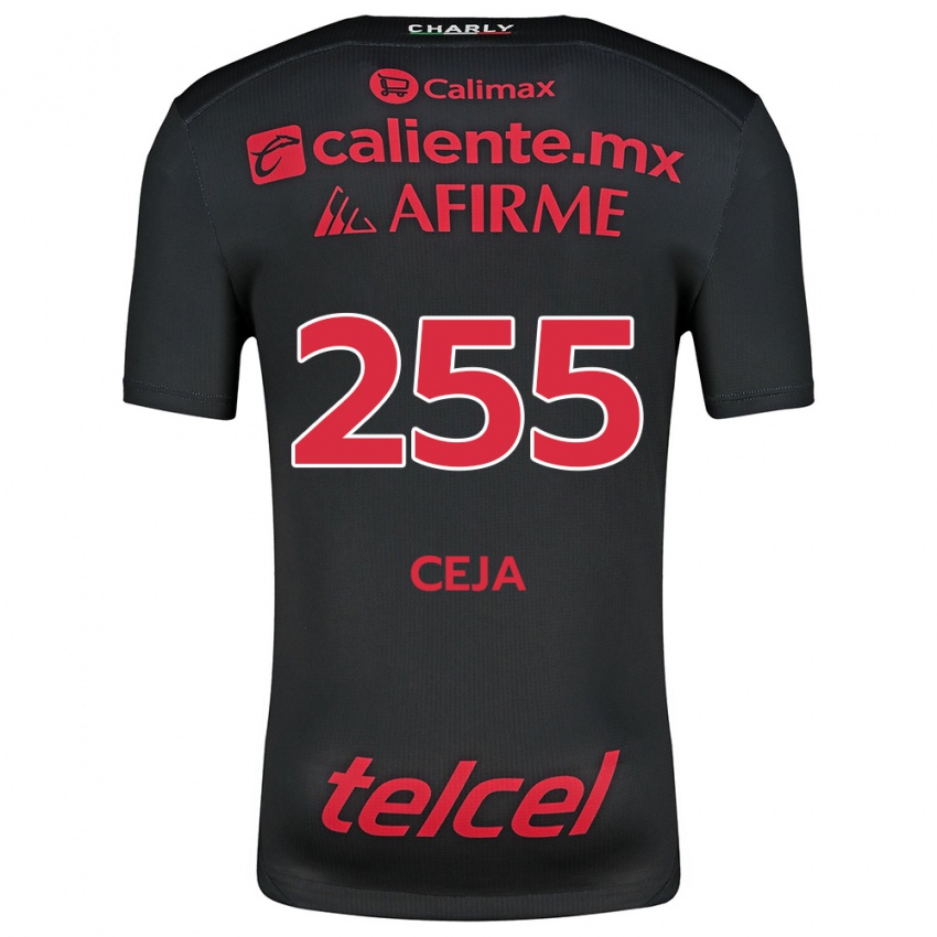 Enfant Maillot Julio Ceja #255 Noir Rouge Tenues Domicile 2024/25 T-Shirt Belgique