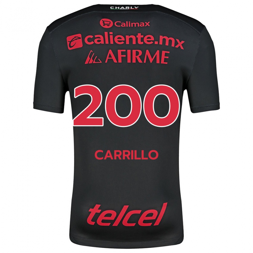 Enfant Maillot Manuel Carrillo #200 Noir Rouge Tenues Domicile 2024/25 T-Shirt Belgique