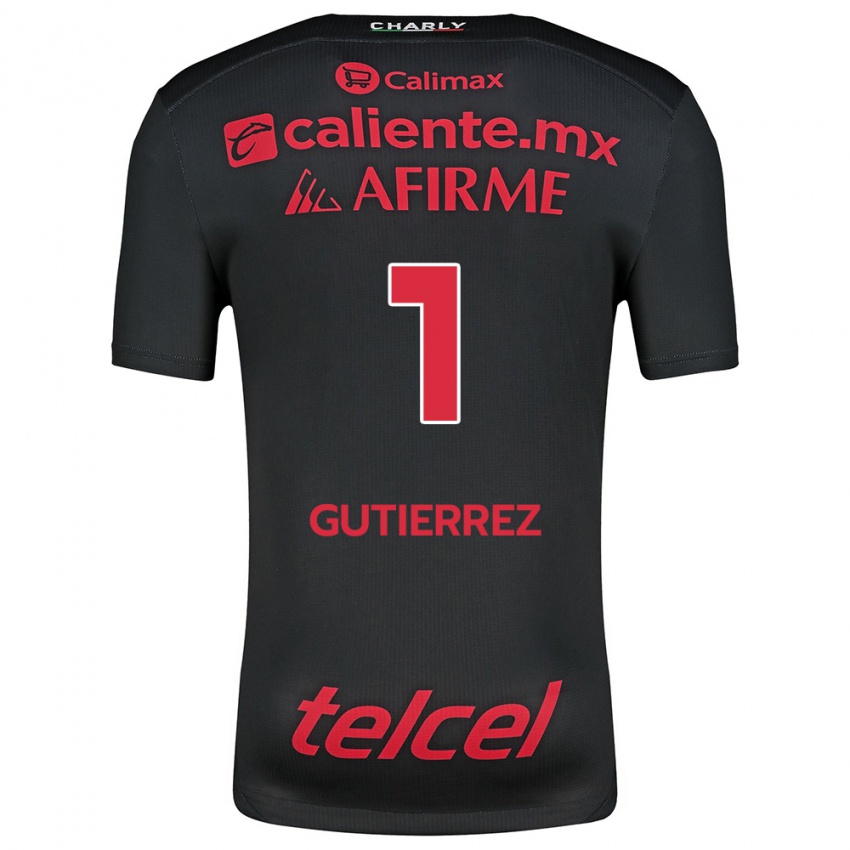 Enfant Maillot Alejandra Gutiérrez #1 Noir Rouge Tenues Domicile 2024/25 T-Shirt Belgique