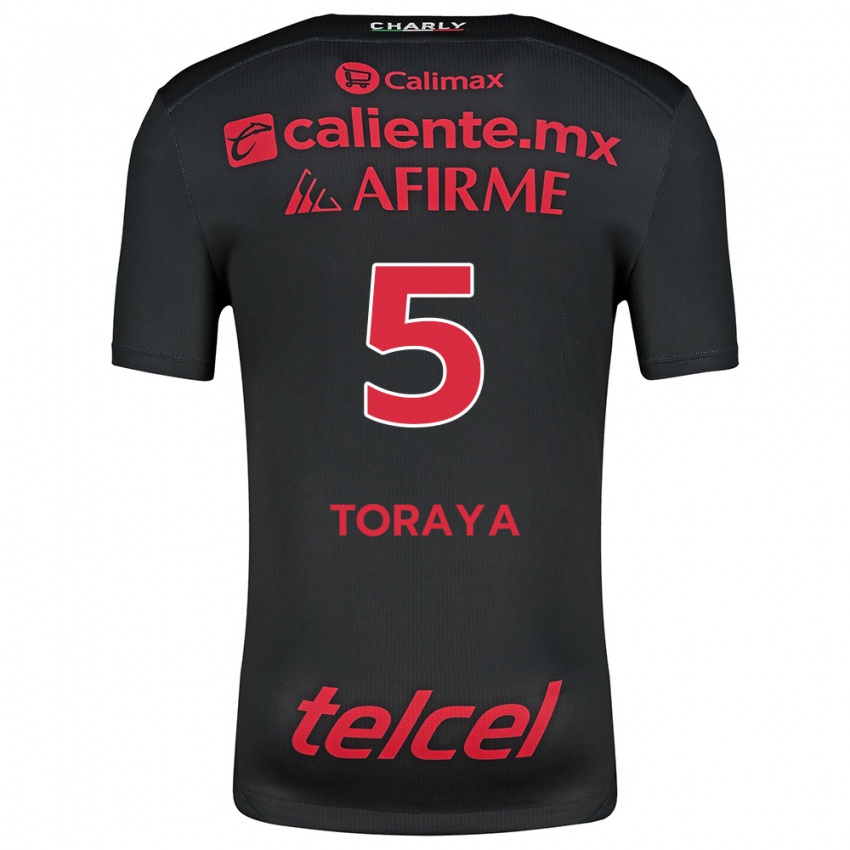 Enfant Maillot Yadira Toraya #5 Noir Rouge Tenues Domicile 2024/25 T-Shirt Belgique