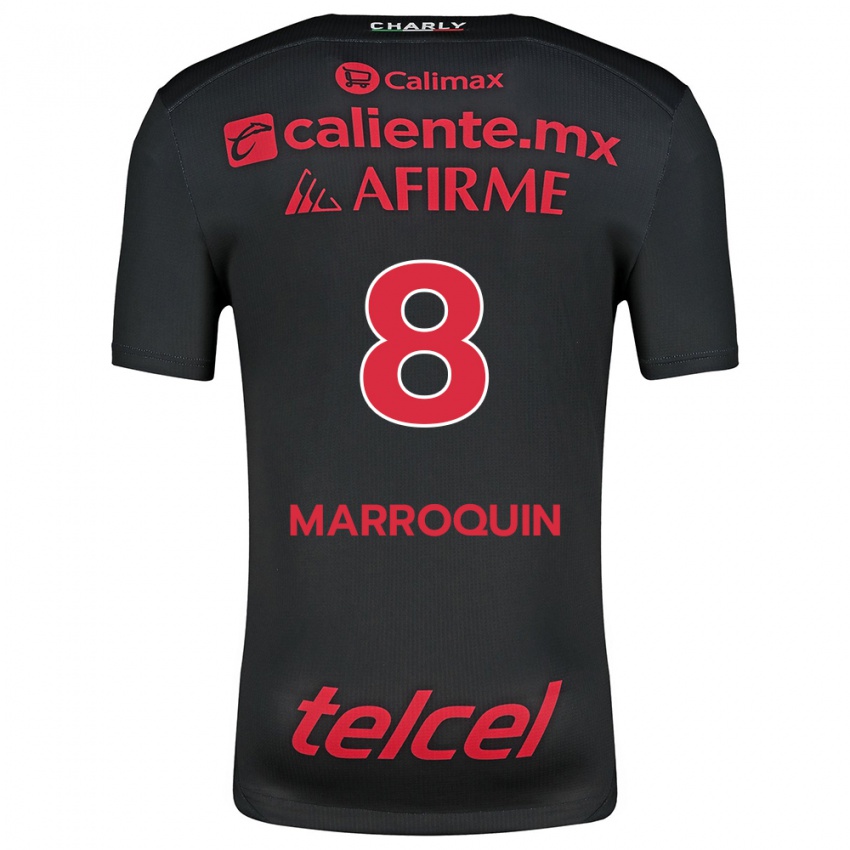 Enfant Maillot Ammanda Marroquin #8 Noir Rouge Tenues Domicile 2024/25 T-Shirt Belgique