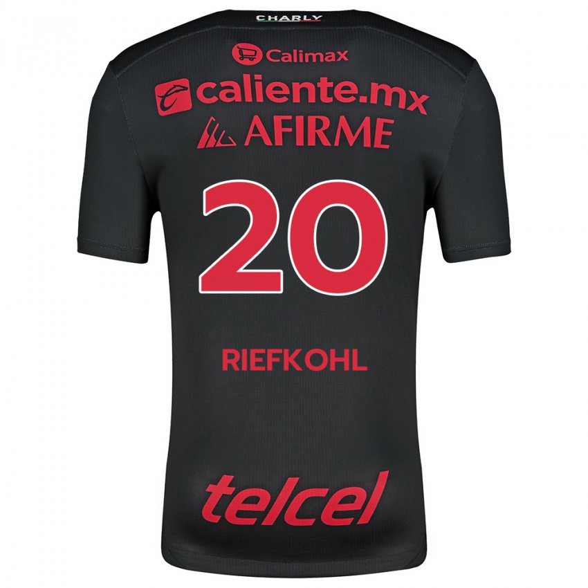 Enfant Maillot Luciana Riefkohl #20 Noir Rouge Tenues Domicile 2024/25 T-Shirt Belgique