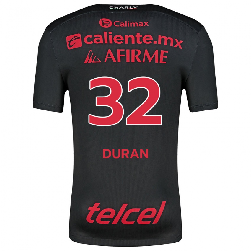 Enfant Maillot Ailed Duran #32 Noir Rouge Tenues Domicile 2024/25 T-Shirt Belgique