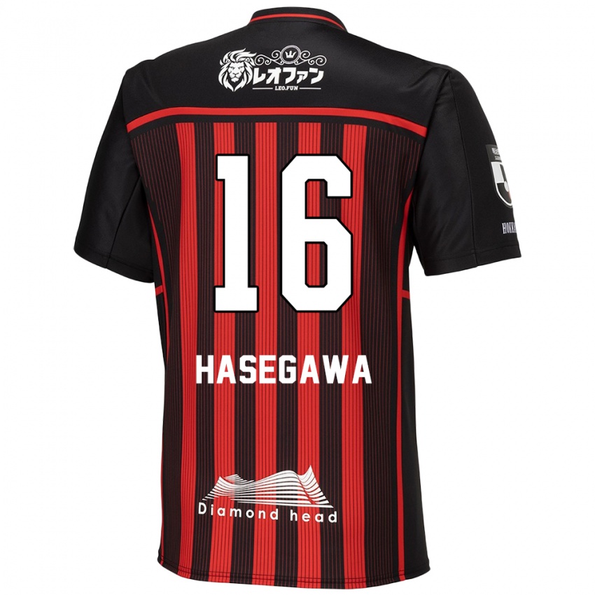 Kinder Tatsuya Hasegawa #16 Rot Schwarz Heimtrikot Trikot 2024/25 T-Shirt Belgien