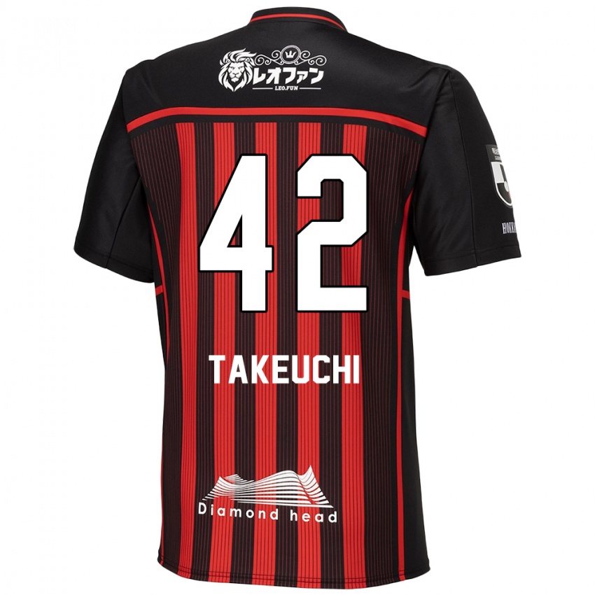 Kinder Ryuma Takeuchi #42 Rot Schwarz Heimtrikot Trikot 2024/25 T-Shirt Belgien