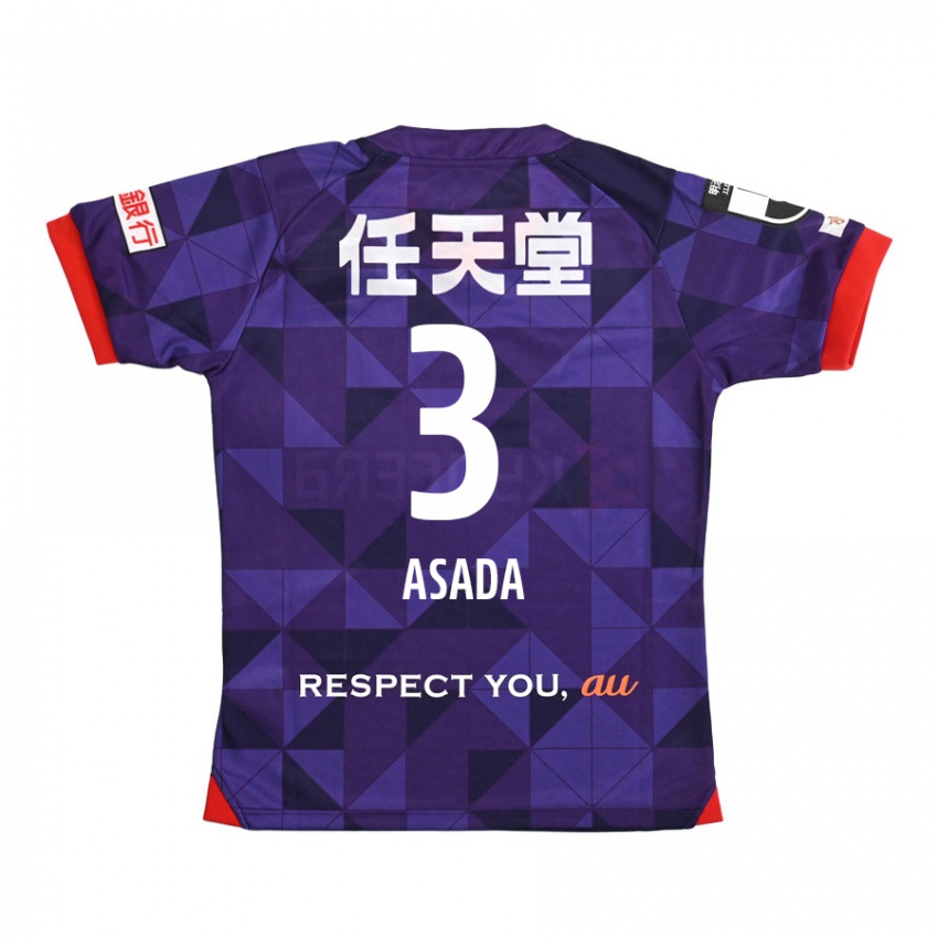 Kinder Shogo Asada #3 Lila Weiß Heimtrikot Trikot 2024/25 T-Shirt Belgien