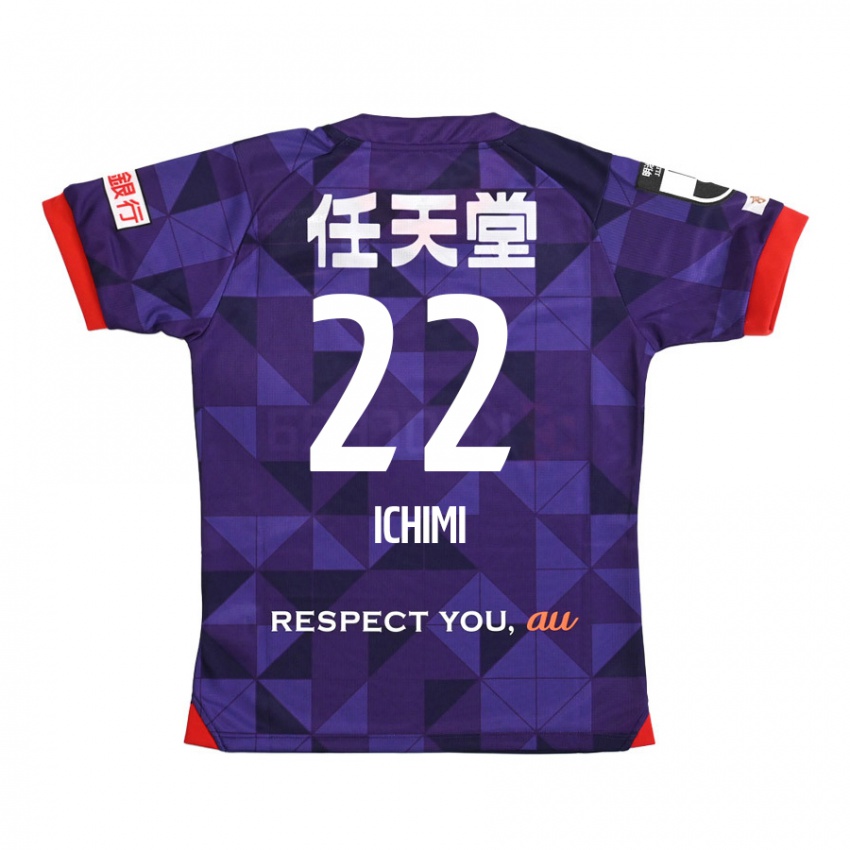 Kinder Kazunari Ichimi #22 Lila Weiß Heimtrikot Trikot 2024/25 T-Shirt Belgien