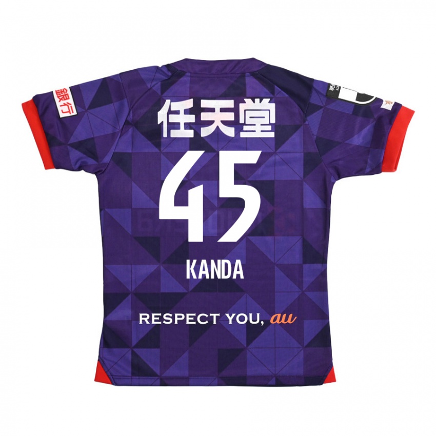 Kinder Kotaro Kanda #45 Lila Weiß Heimtrikot Trikot 2024/25 T-Shirt Belgien