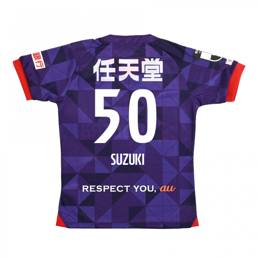 Kinder Yoshinori Suzuki #50 Lila Weiß Heimtrikot Trikot 2024/25 T-Shirt Belgien