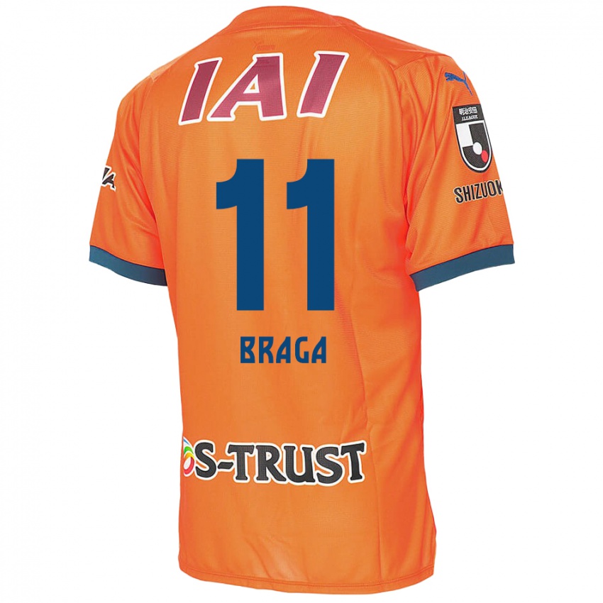 Kinder Lucas Braga #11 Orange Blau Heimtrikot Trikot 2024/25 T-Shirt Belgien