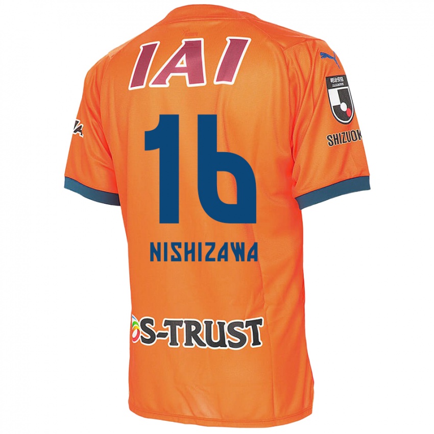 Kinder Kenta Nishizawa #16 Orange Blau Heimtrikot Trikot 2024/25 T-Shirt Belgien