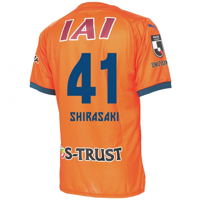 Kinder Ryohei Shirasaki #41 Orange Blau Heimtrikot Trikot 2024/25 T-Shirt Belgien