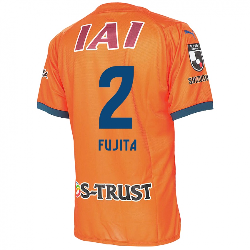 Kinder Shunsuke Fujita #2 Orange Blau Heimtrikot Trikot 2024/25 T-Shirt Belgien