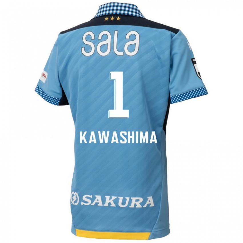 Kinder Eiji Kawashima #1 Blau Schwarz Heimtrikot Trikot 2024/25 T-Shirt Belgien