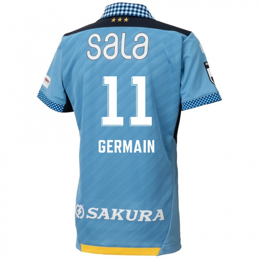 Kinder Ryo Germain #11 Blau Schwarz Heimtrikot Trikot 2024/25 T-Shirt Belgien