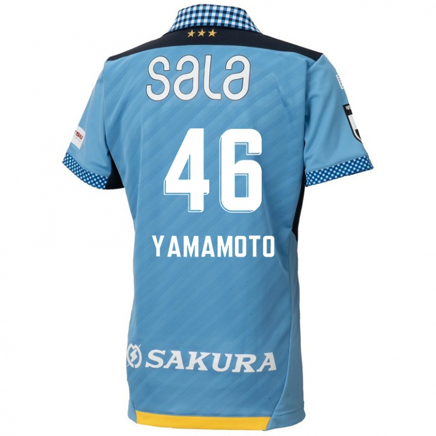 Kinder Shota Yamamoto #46 Blau Schwarz Heimtrikot Trikot 2024/25 T-Shirt Belgien