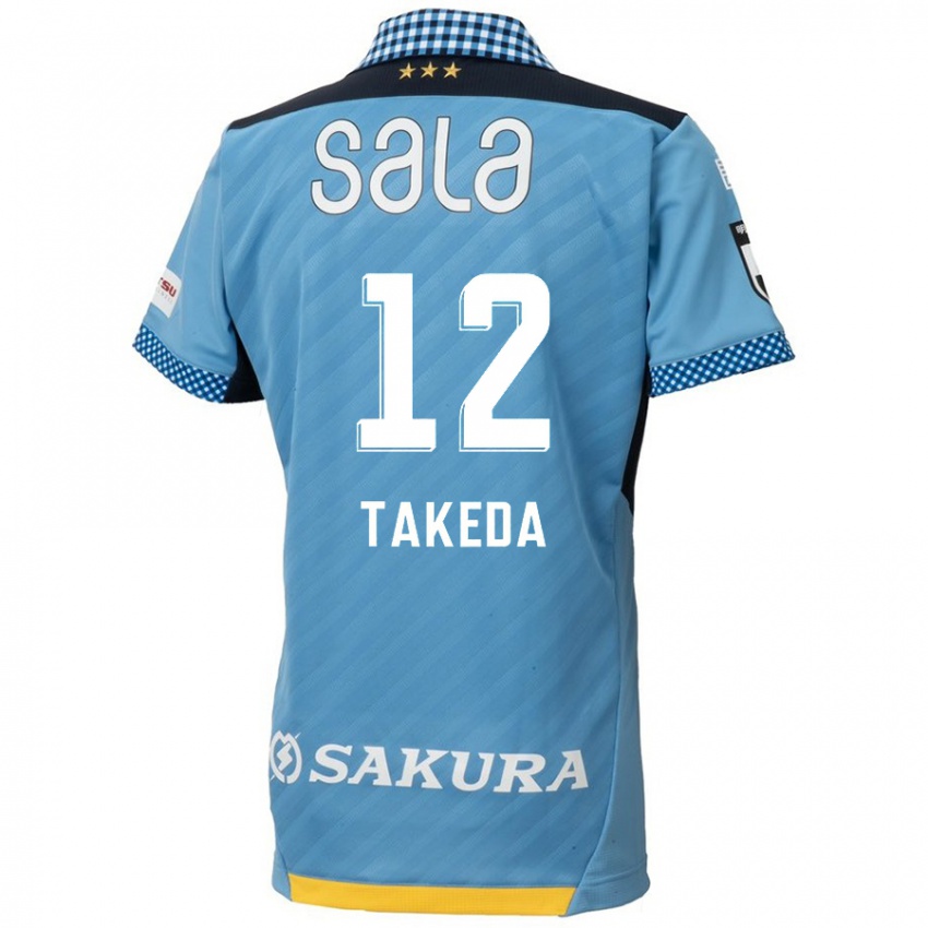 Kinder Yusei Takeda #12 Blau Schwarz Heimtrikot Trikot 2024/25 T-Shirt Belgien