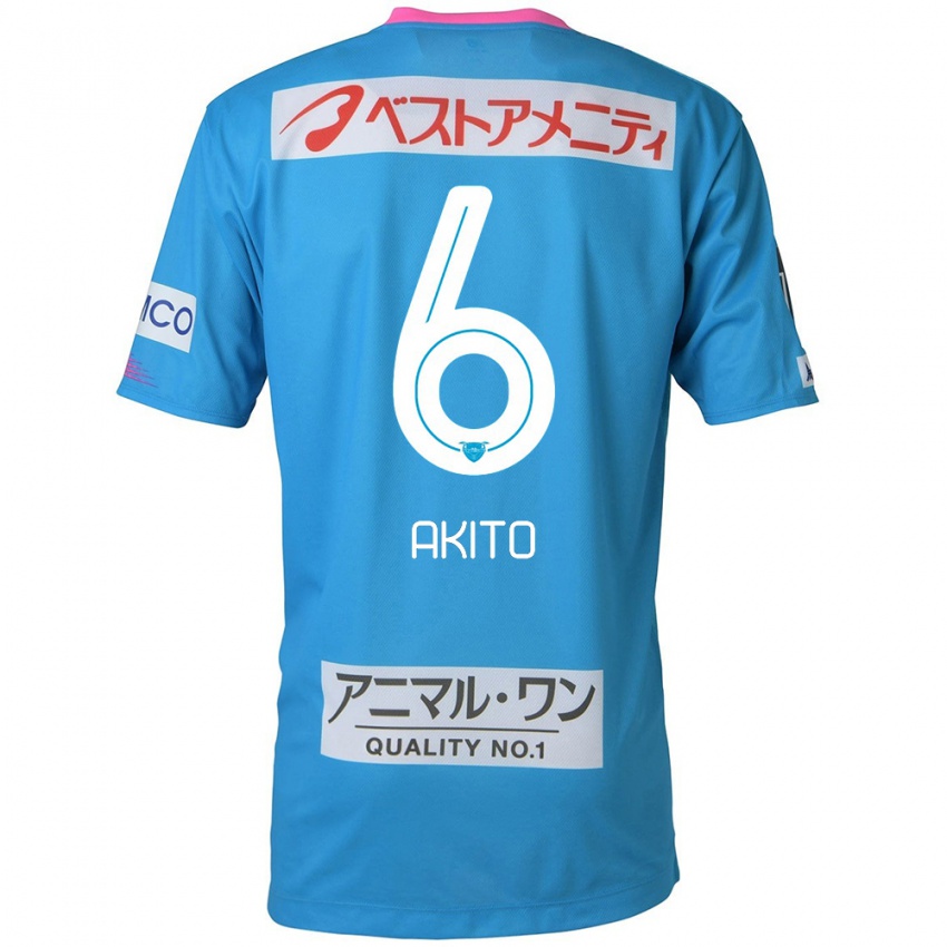 Kinder Akito Fukuta #6 Blau Rosa Heimtrikot Trikot 2024/25 T-Shirt Belgien