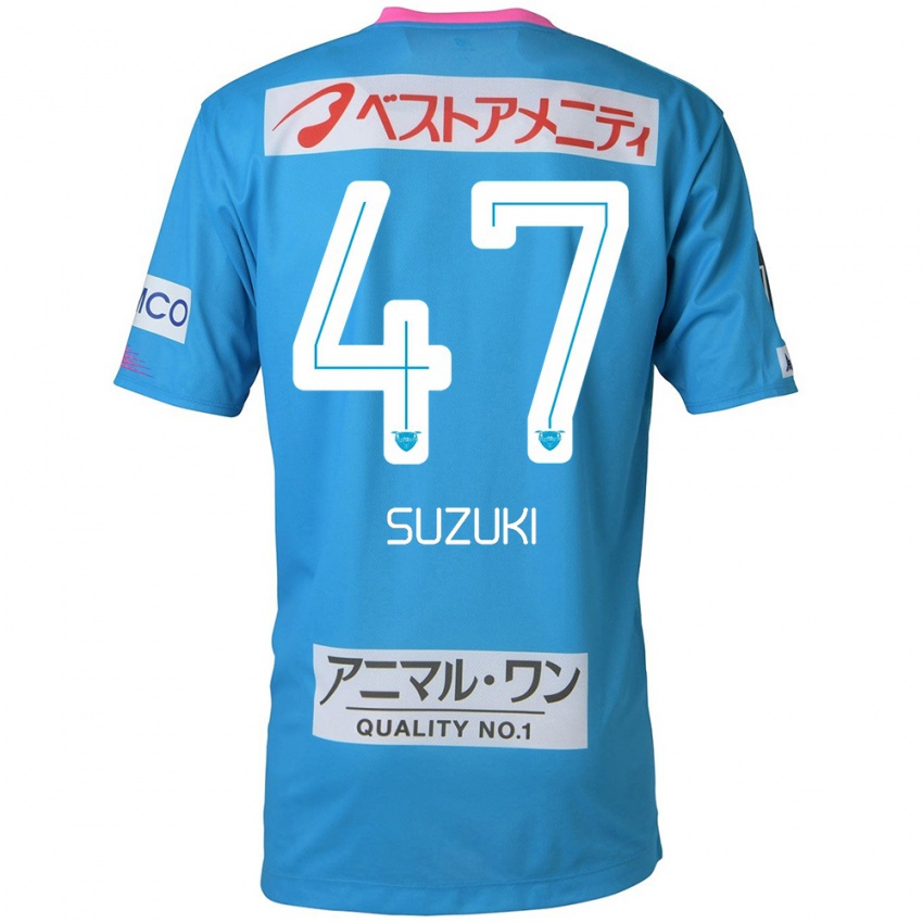 Kinder Daichi Suzuki #47 Blau Rosa Heimtrikot Trikot 2024/25 T-Shirt Belgien