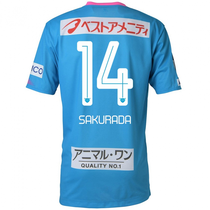 Kinder Ryu Sakurada #14 Blau Rosa Heimtrikot Trikot 2024/25 T-Shirt Belgien